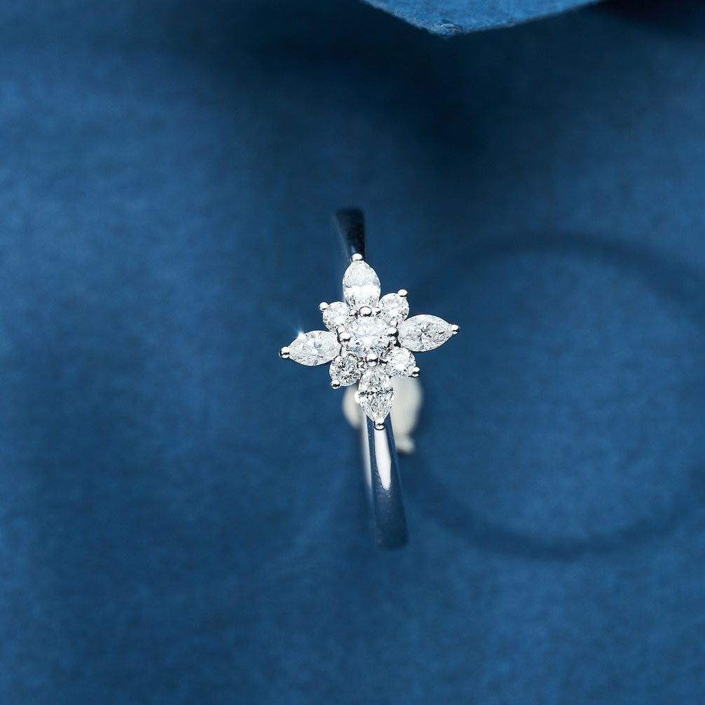 Marquise Snowflake Diamond Ring