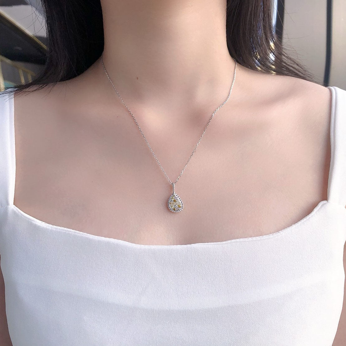 Water Drop Shape Diamond Pendant