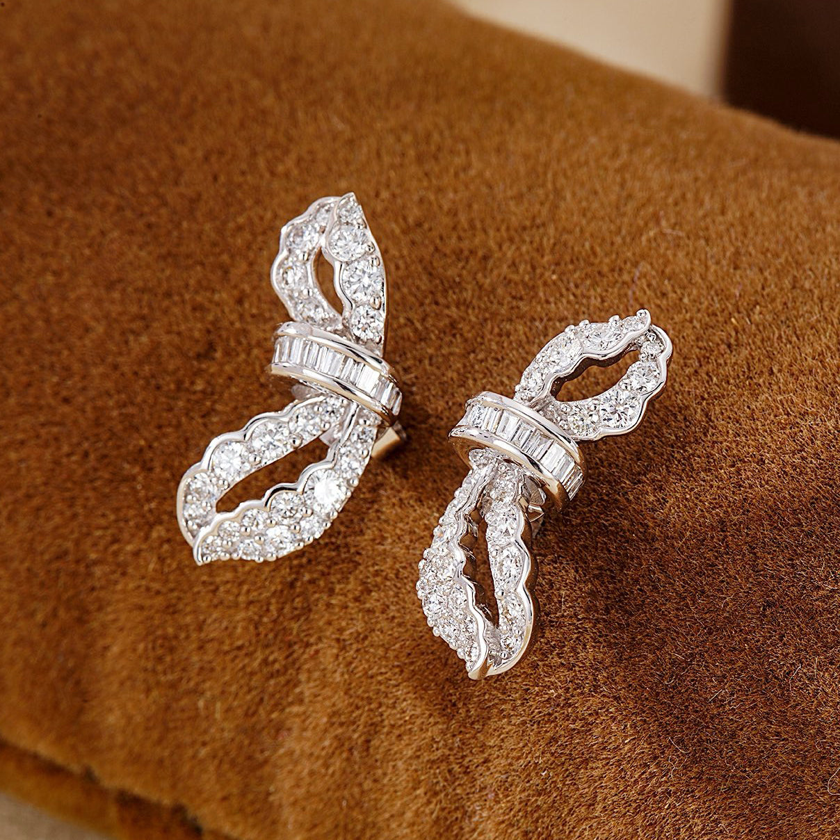 Butterfly Baguette Diamond Earrings