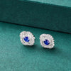 Sapphire Baguette Diamond Earrings