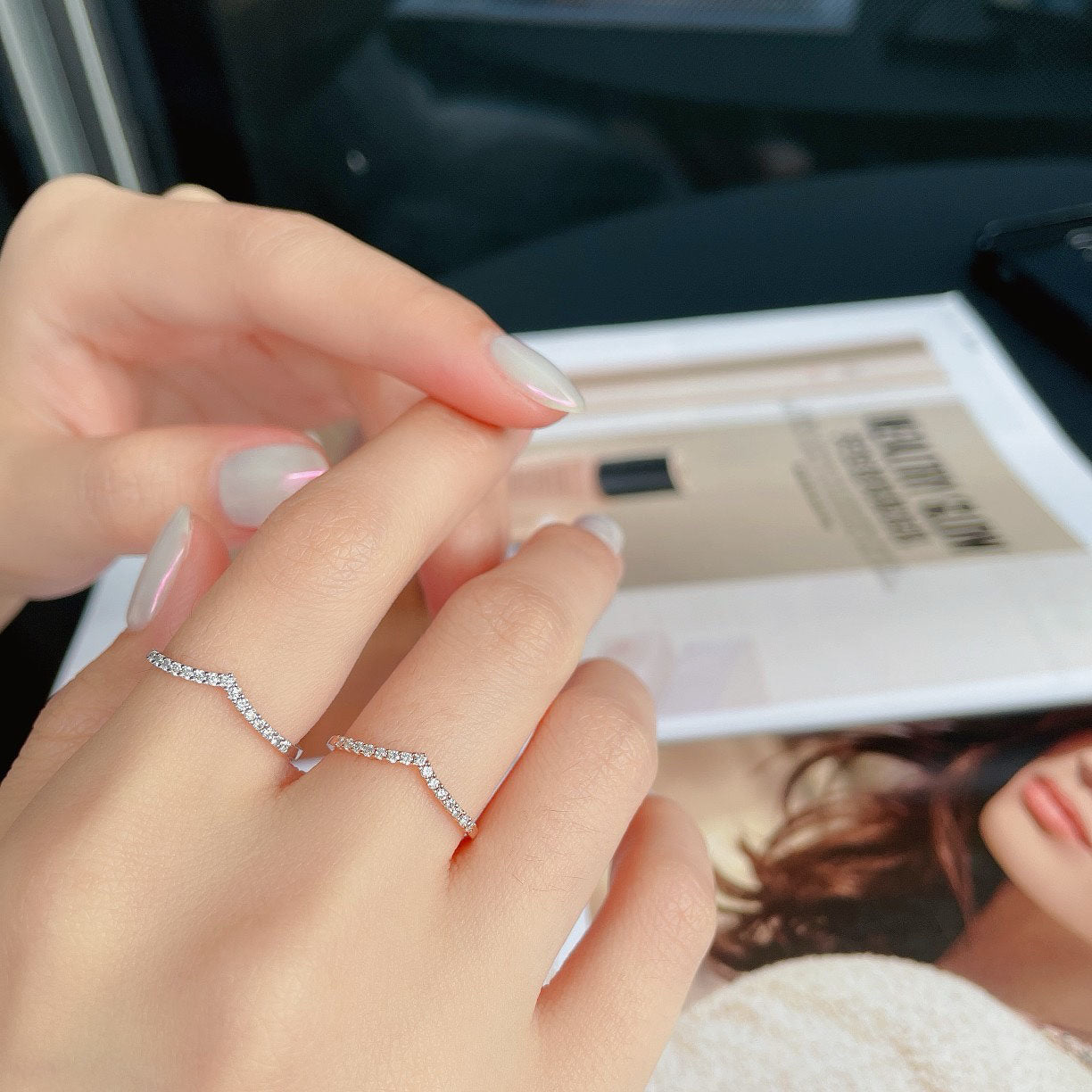 V Shaped Diamond Ring