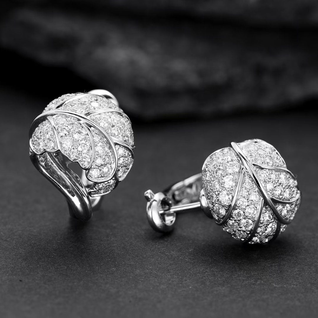 Tree Leaf Diamond Earrings