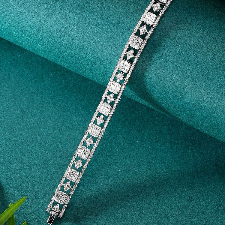 Hollow Out Baguette Diamond Bracelet