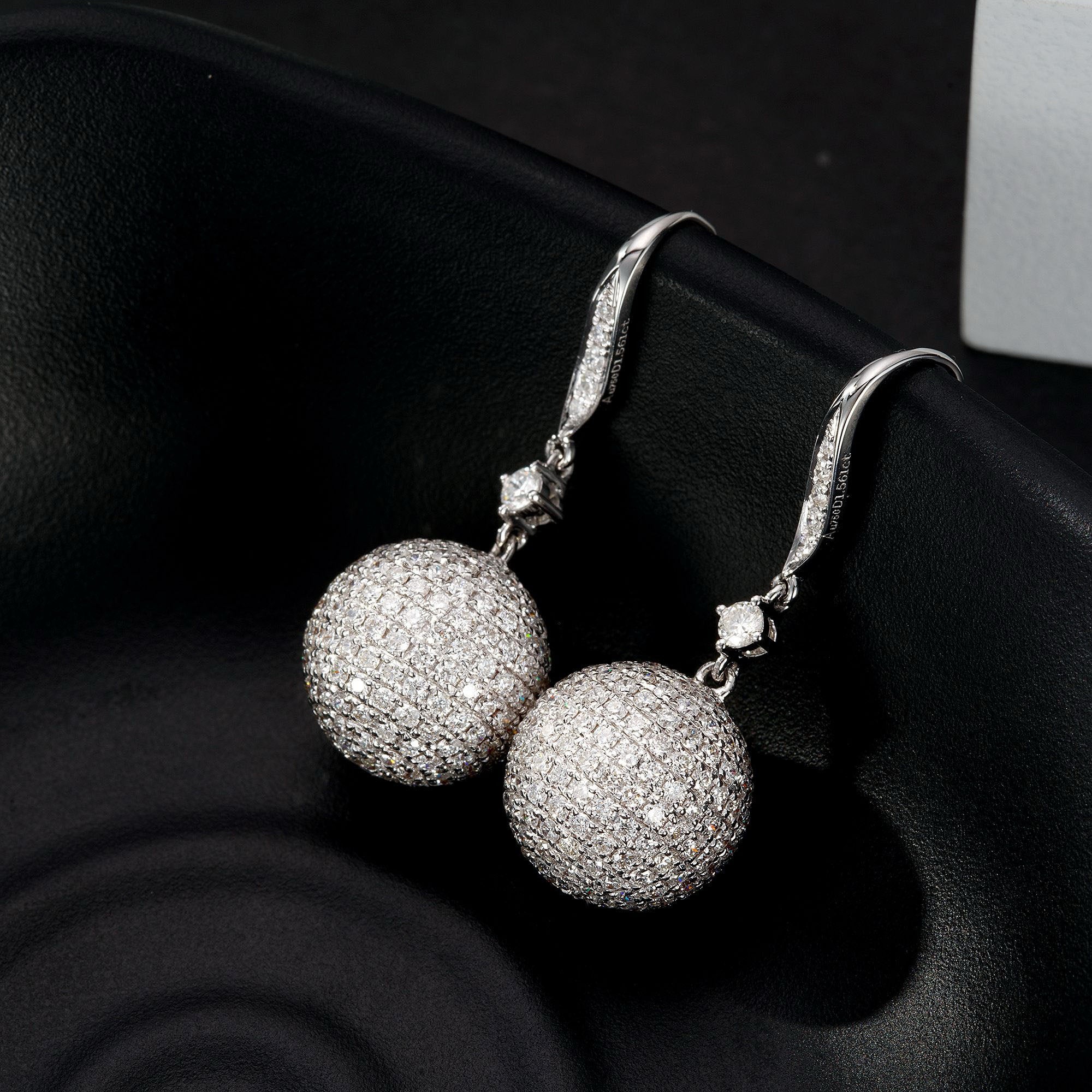 Full Diamond Ball Earrings