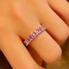 Purple Sapphire Half Eternity Ring