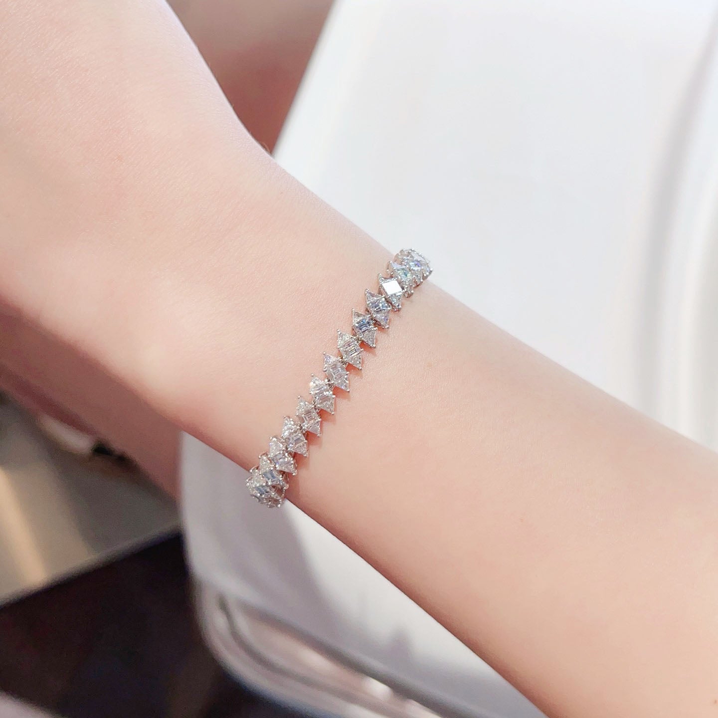 Triangle Baguette Diamond Bracelet