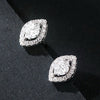 Marquise Shaped Halo Diamond Earrings