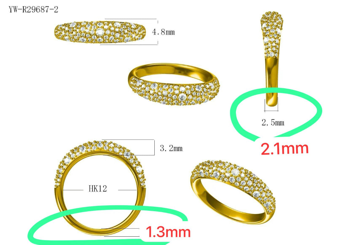14K Plain Hollow Gold Ring