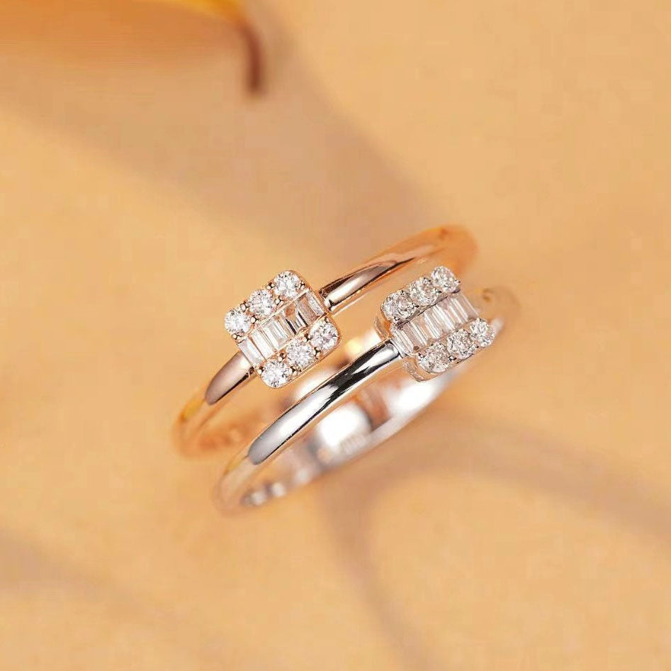 Two Tone Baguette Diamond Ring