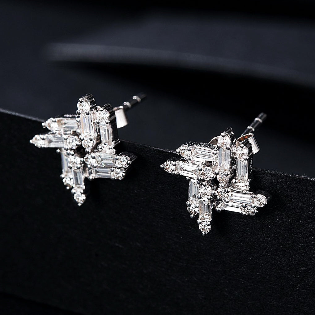 Windmill Baguette Diamond Earrings