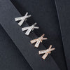 Cross Baguette Diamond Earrings