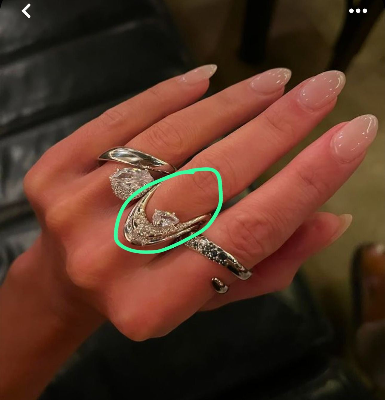 14K Wave Diamond Ring
