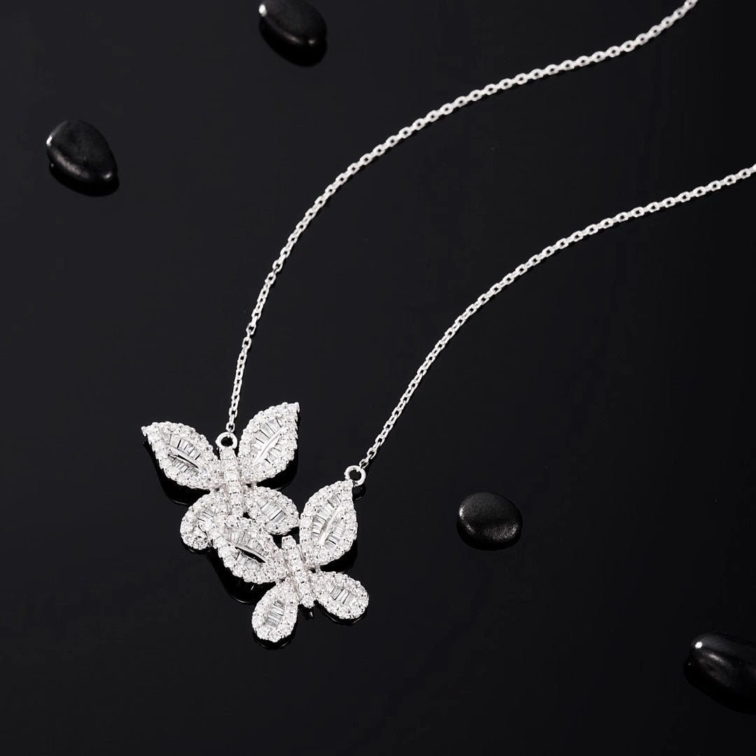 Double Butterfly Diamond Pendant