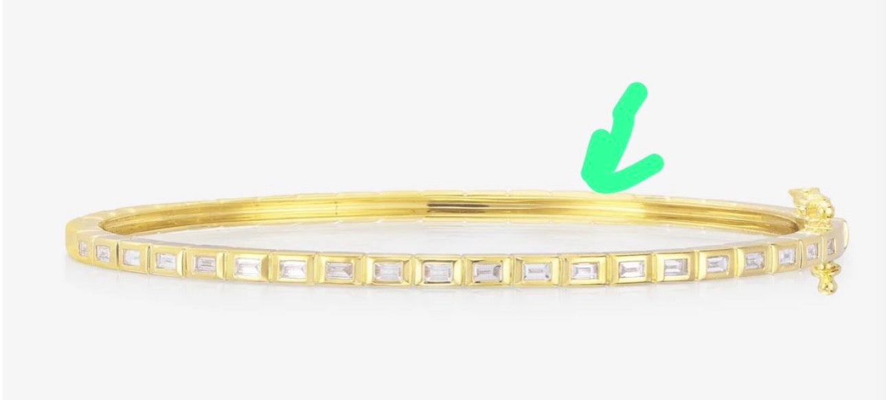 9K Labgrown Baguette Diamond Bangle