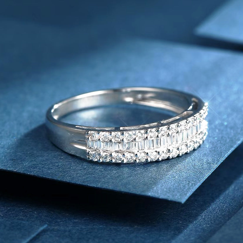 Half Circle Baguette Diamond Ring