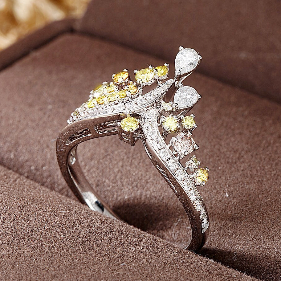 Crown Fancy Color Diamond Ring