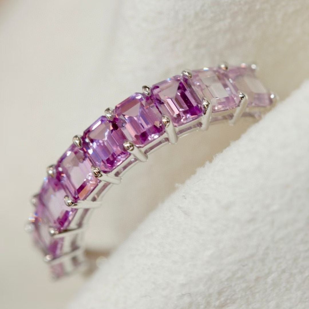 Purple Sapphire Half Eternity Ring