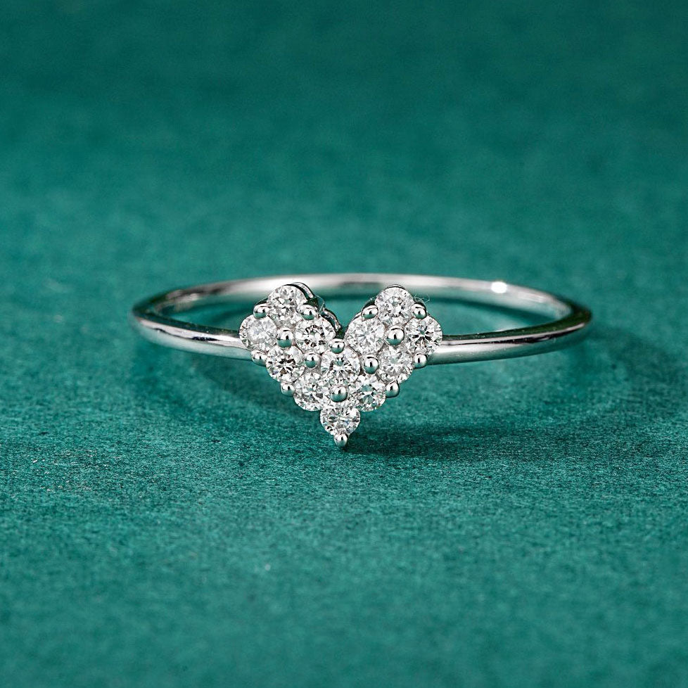 Heart Shaped Illusion Diamond Ring