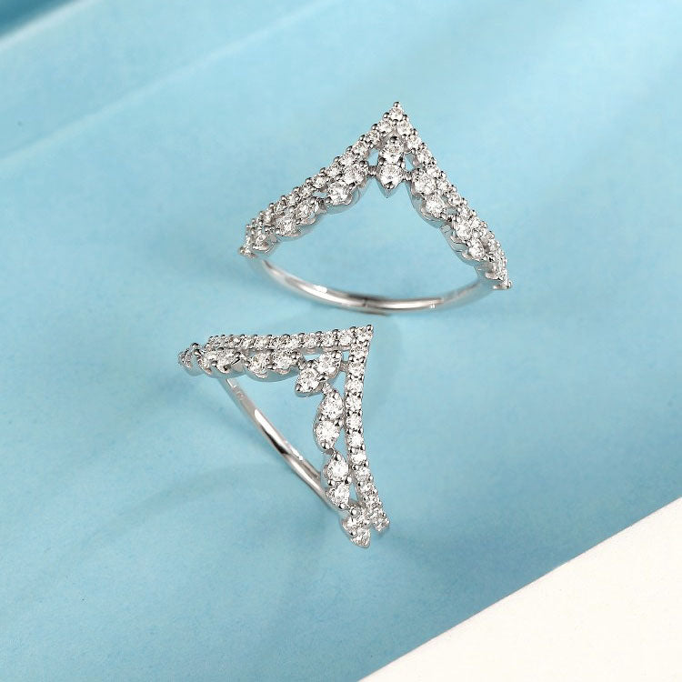 Double V Shaped Diamond Ring