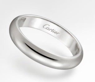 PT950 4mm Plain Men Ring + PT950 1.9mm Half Eternity Ring