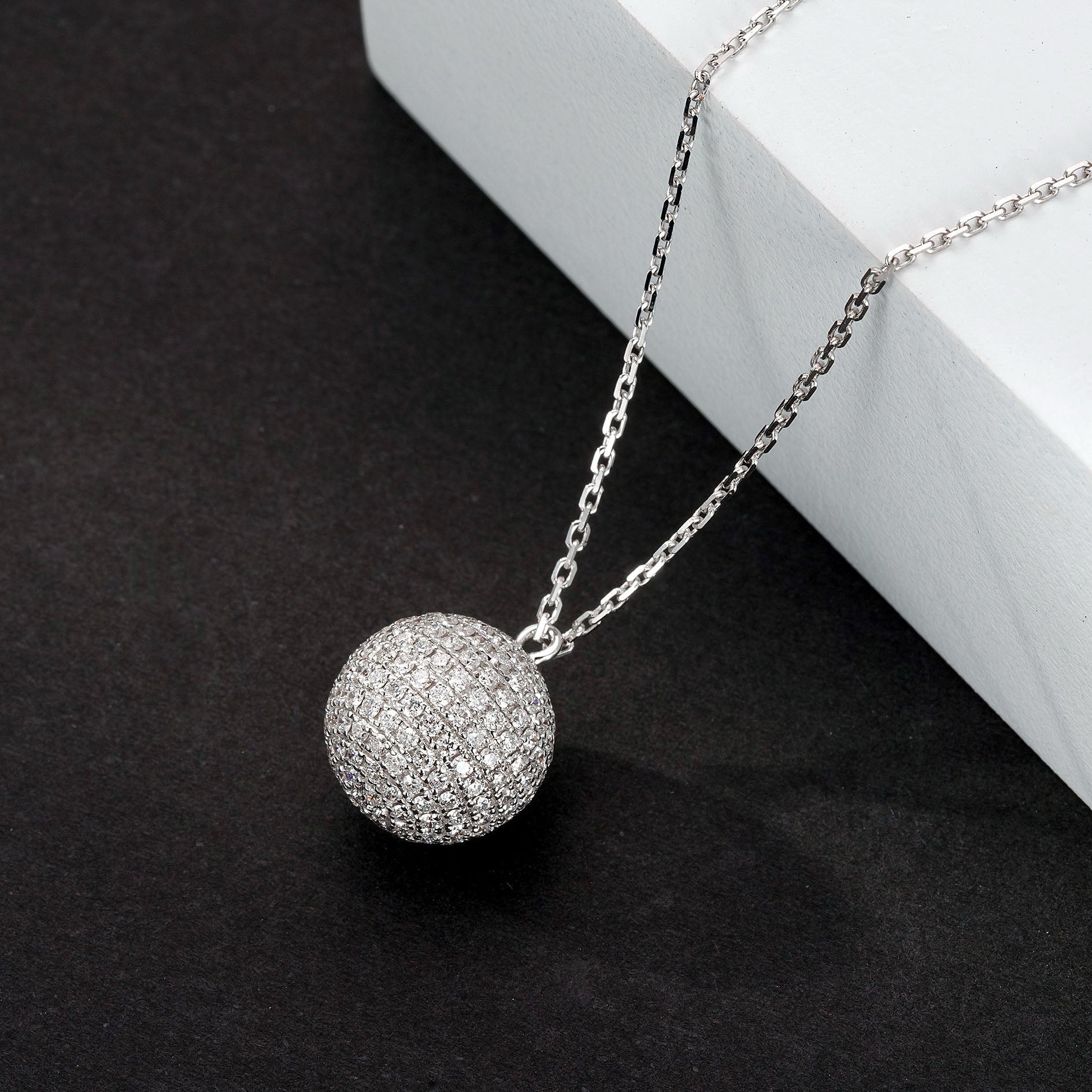 Full Diamond Ball Pendant