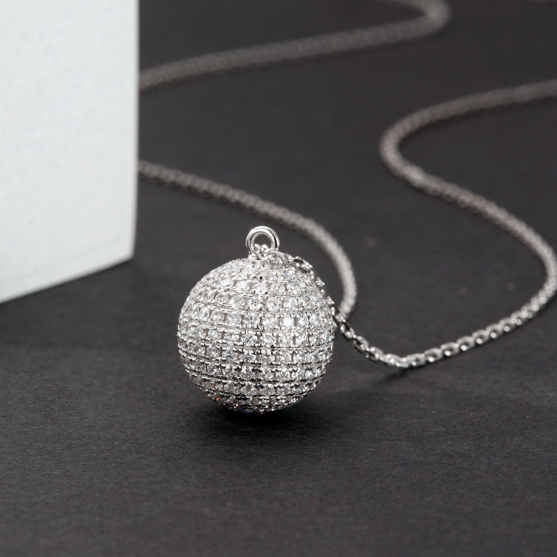 Full Diamond Ball Pendant