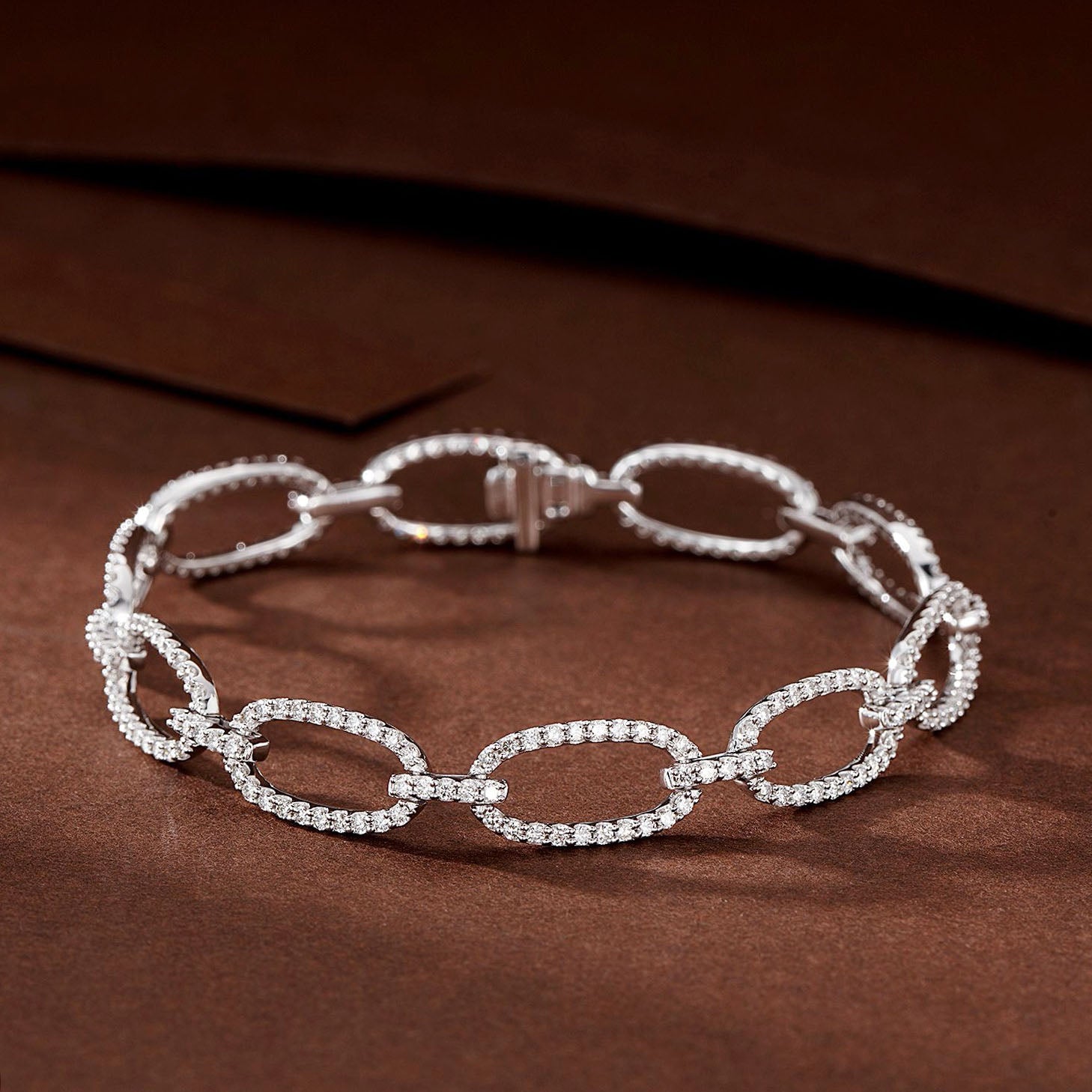 Hollow Out Oval Diamond Bracelet