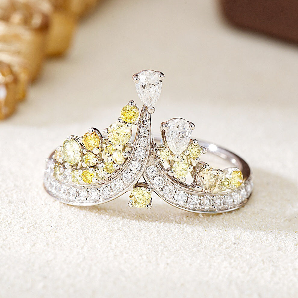 Crown Fancy Color Diamond Ring