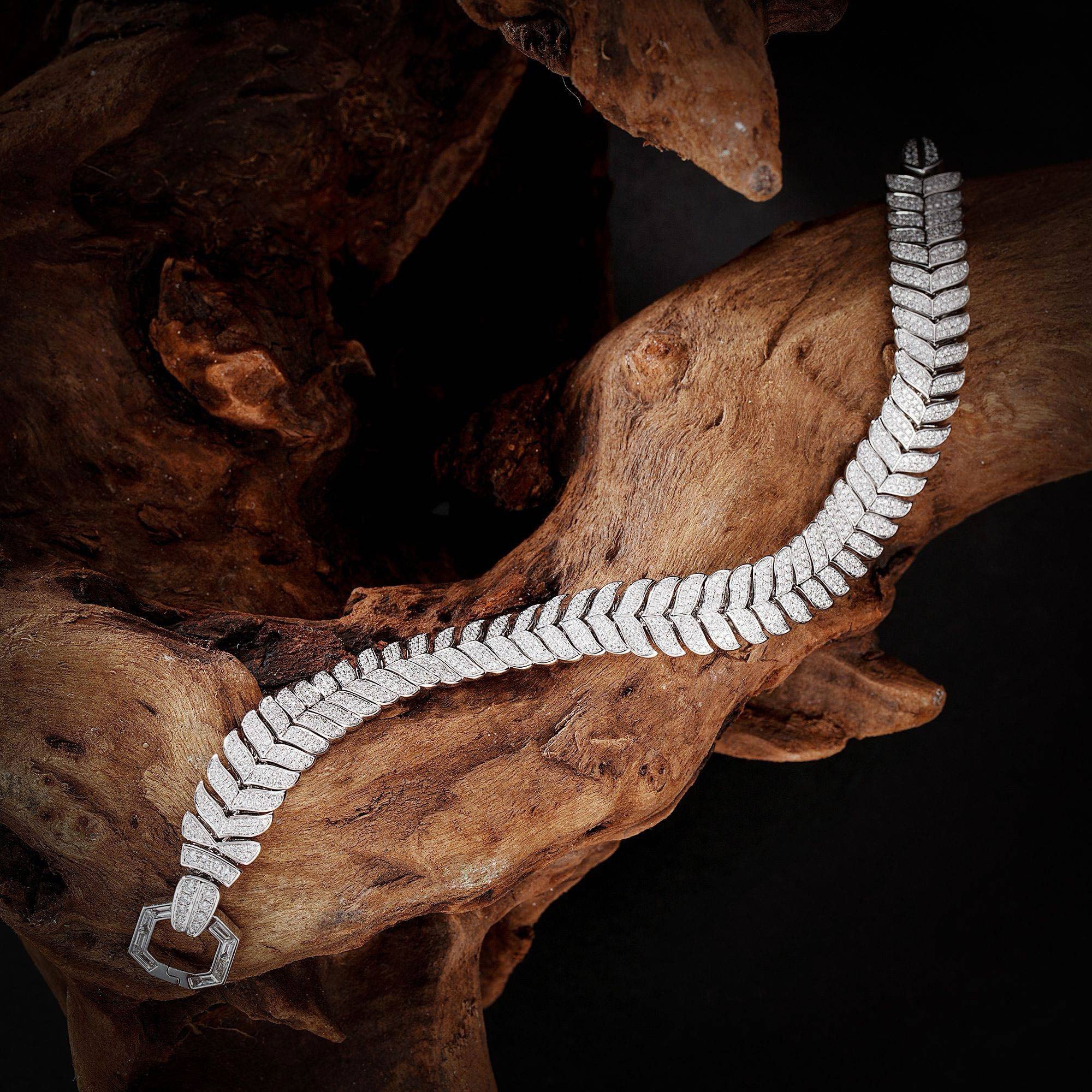 Tree Leaf Diamond Bracelet