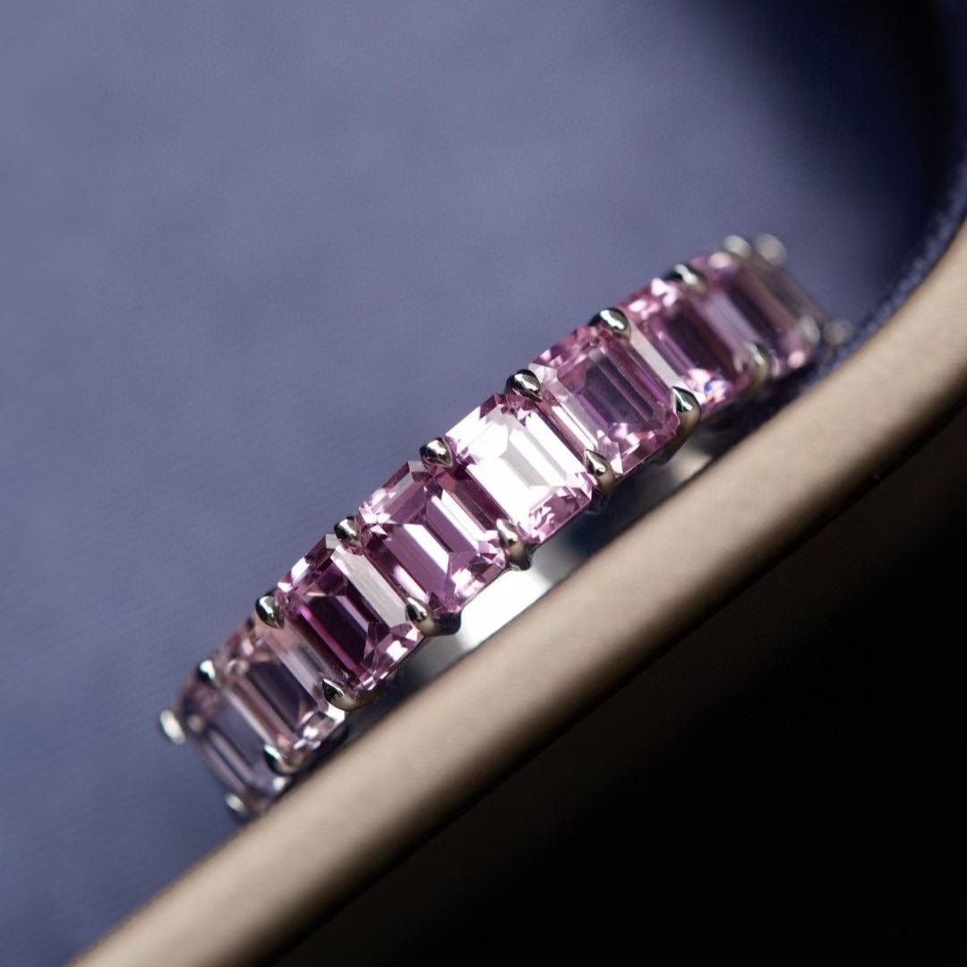 Purple Sapphire Half Eternity Ring