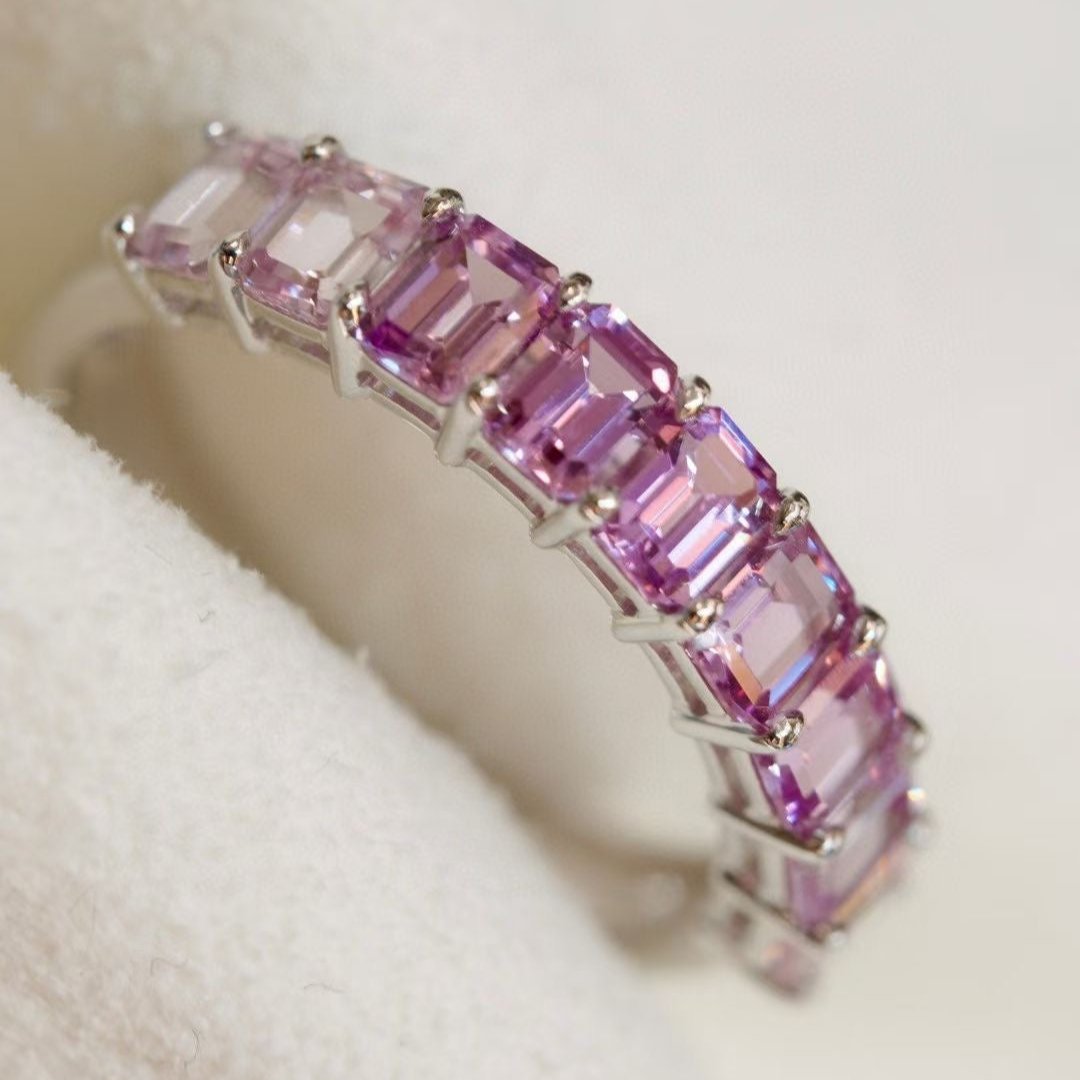 Purple Sapphire Half Eternity Ring