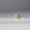 18K Heart Shape Yellow Diamond Halo Ring