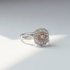 18K Cushion Shape Pink Diamond Halo Ring(Multiway)