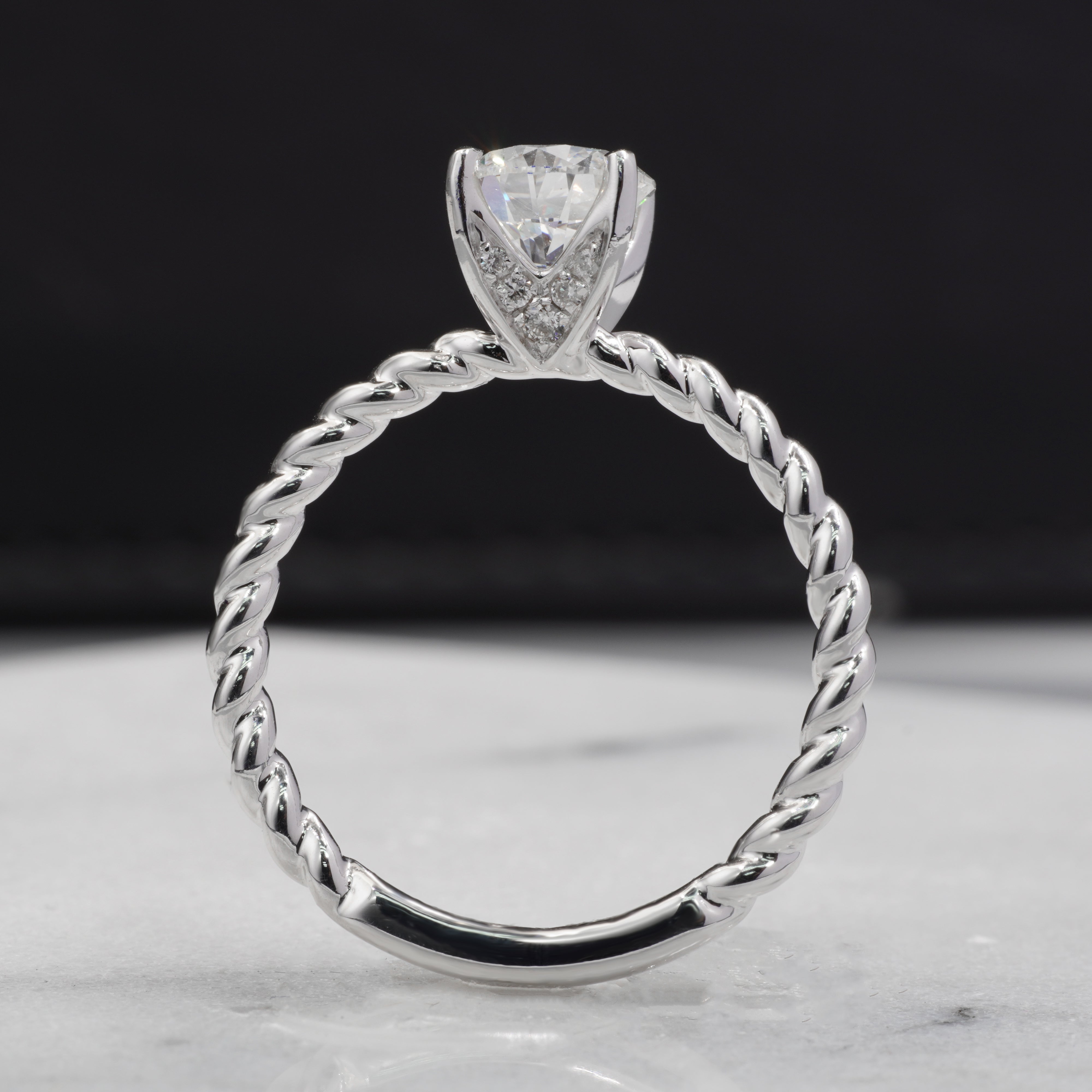 Twist Hidden Diamond Ring Setting