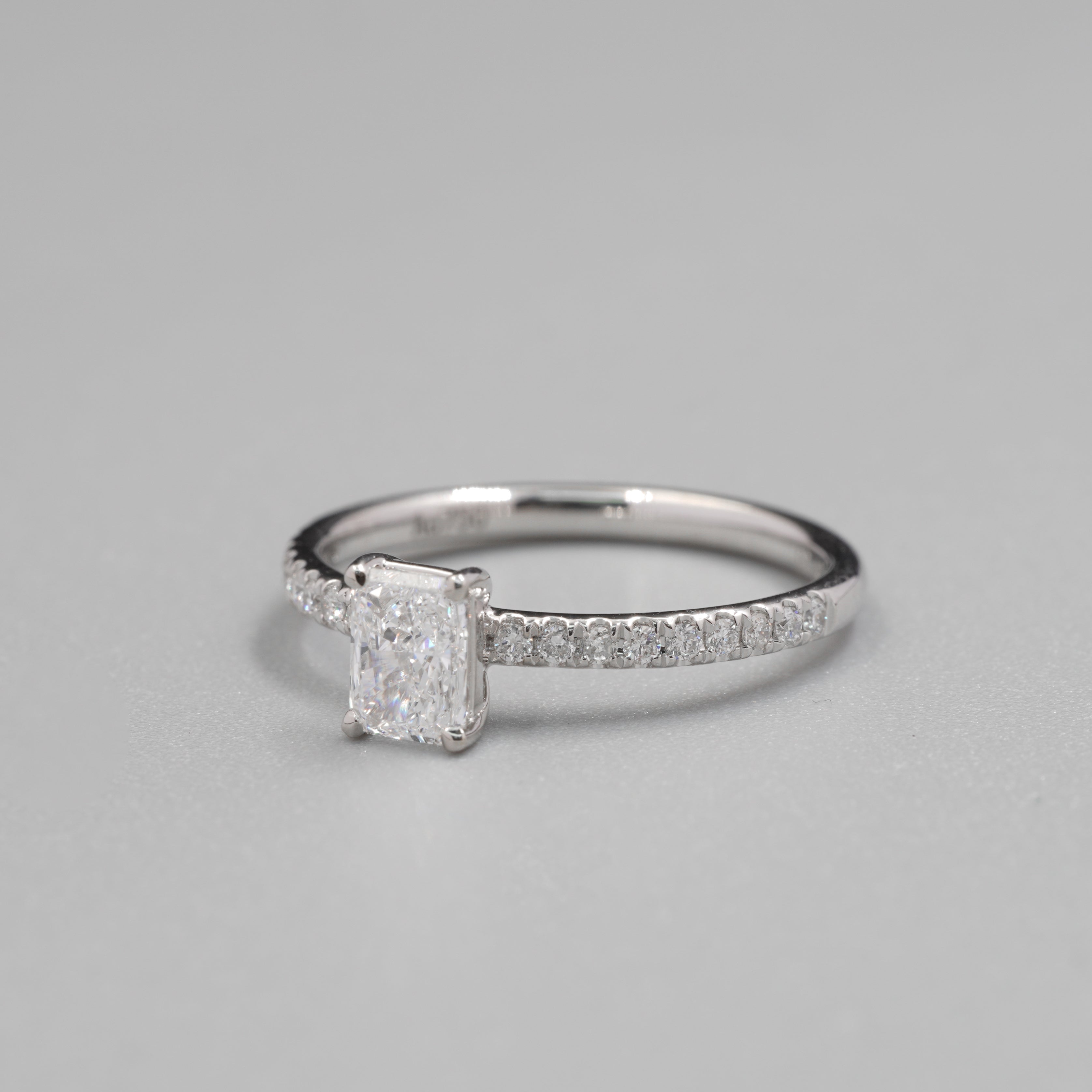 0.4CT Radiant Pave Diamond Ring