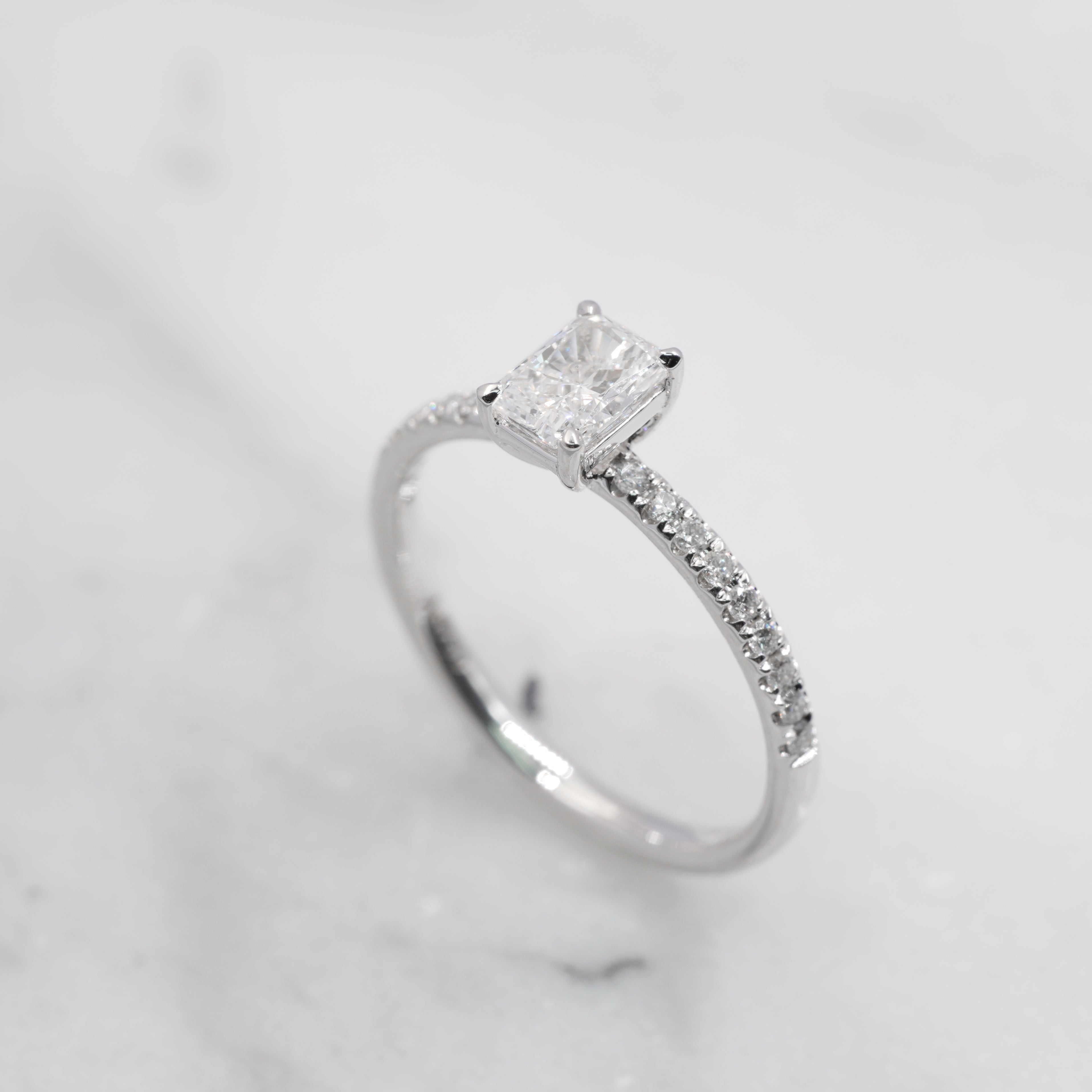 0.4CT Radiant Pave Diamond Ring