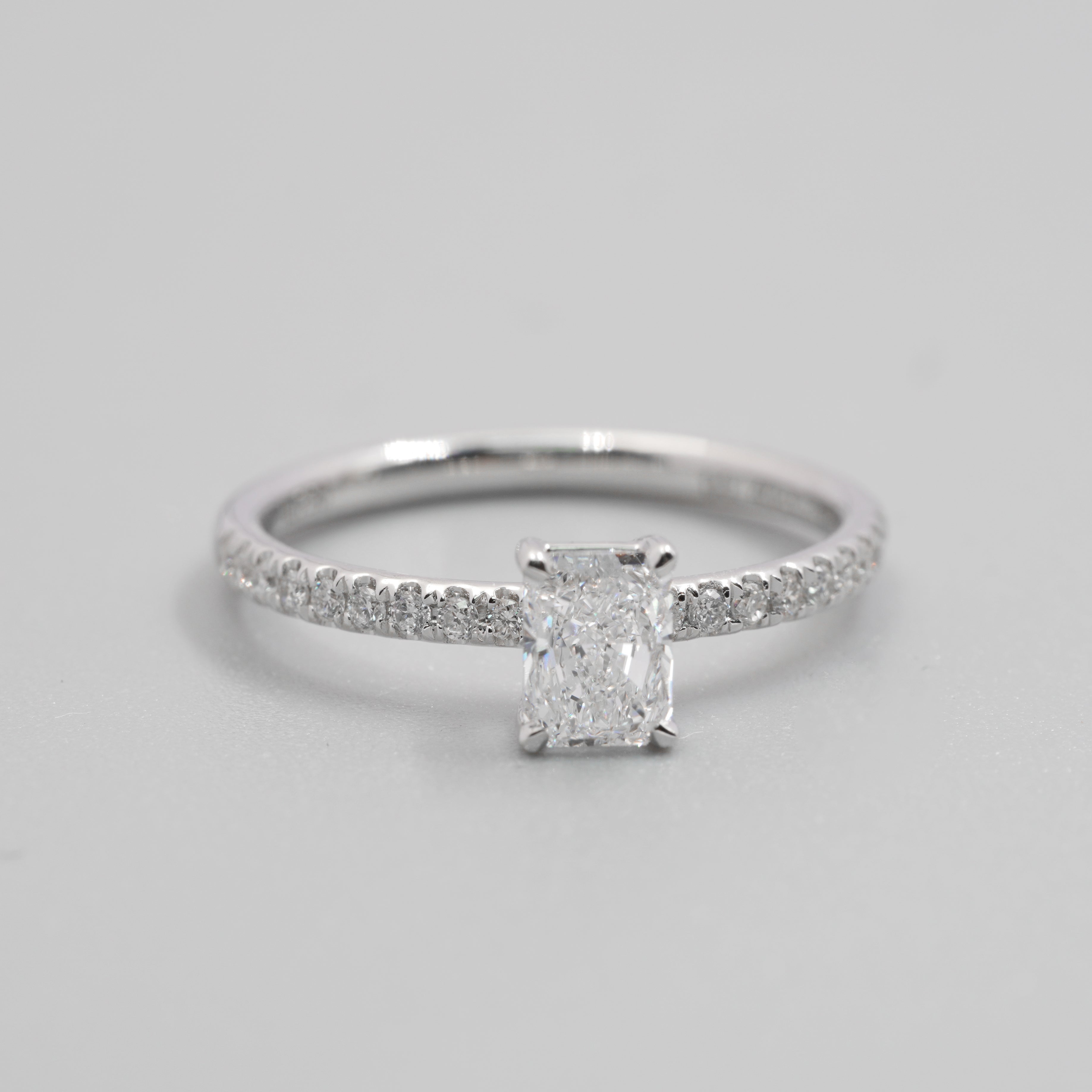 0.4CT Radiant Pave Diamond Ring