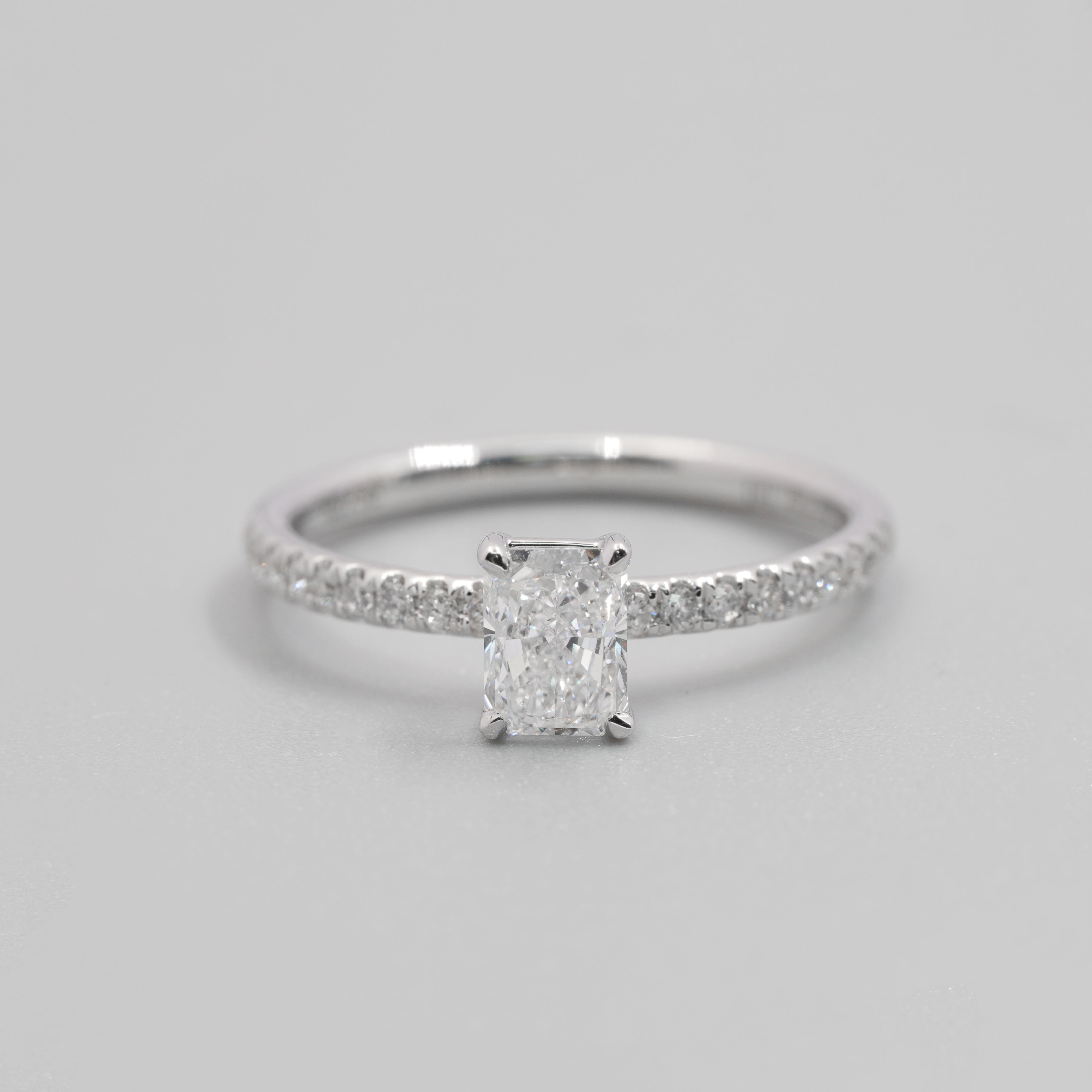 0.4CT Radiant Pave Diamond Ring