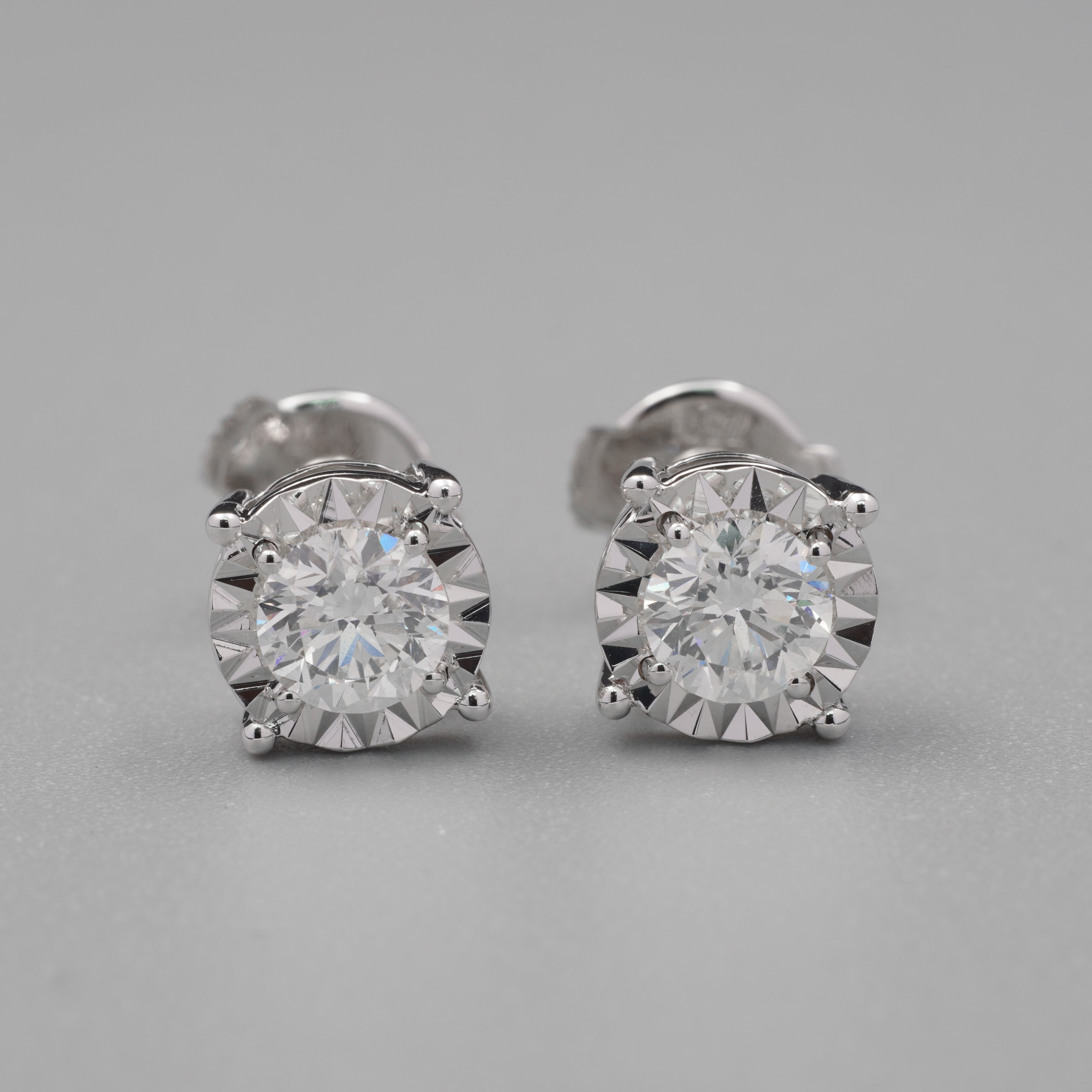 0.50CT Each Illuision Diamond Earrings