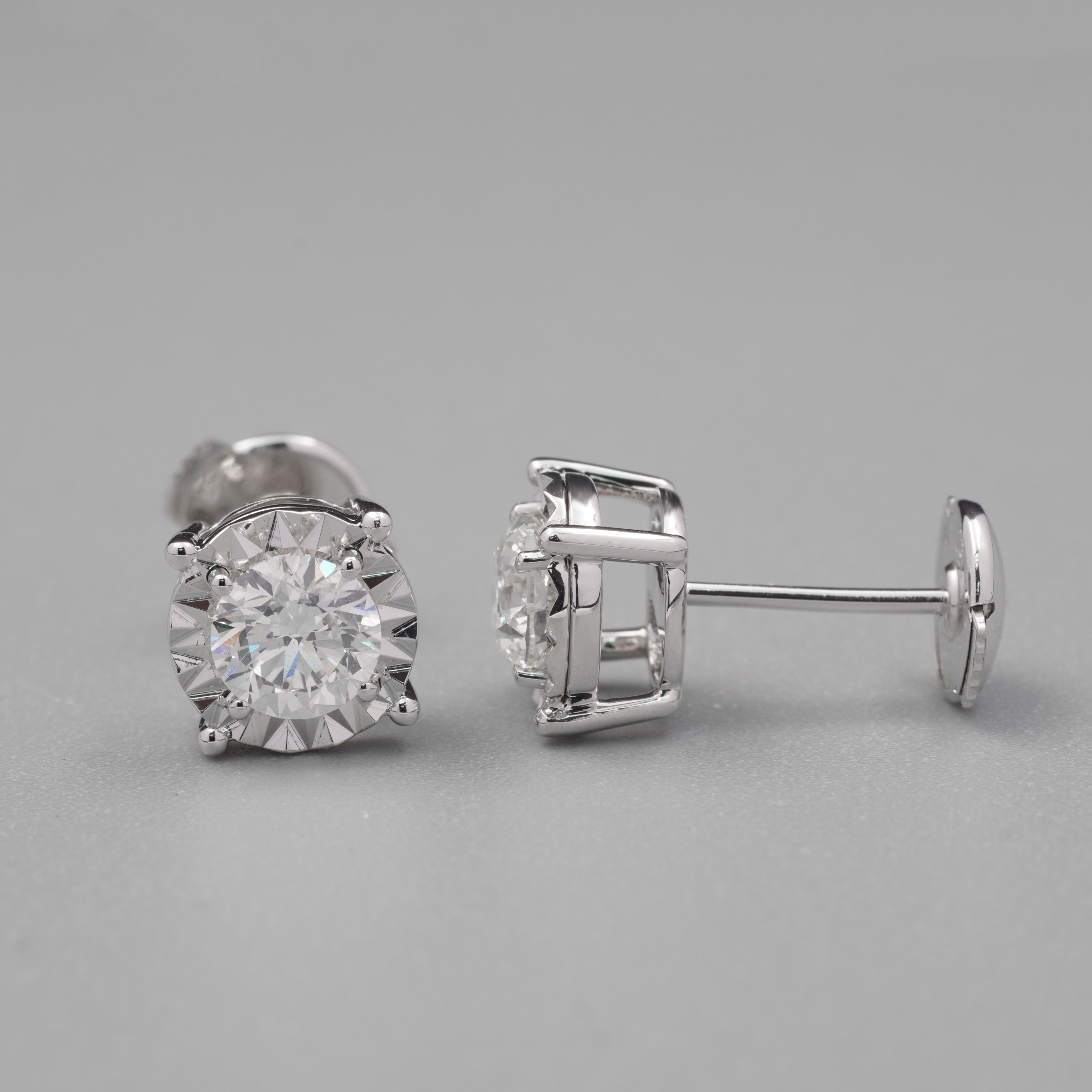 0.50CT Each Illuision Diamond Earrings