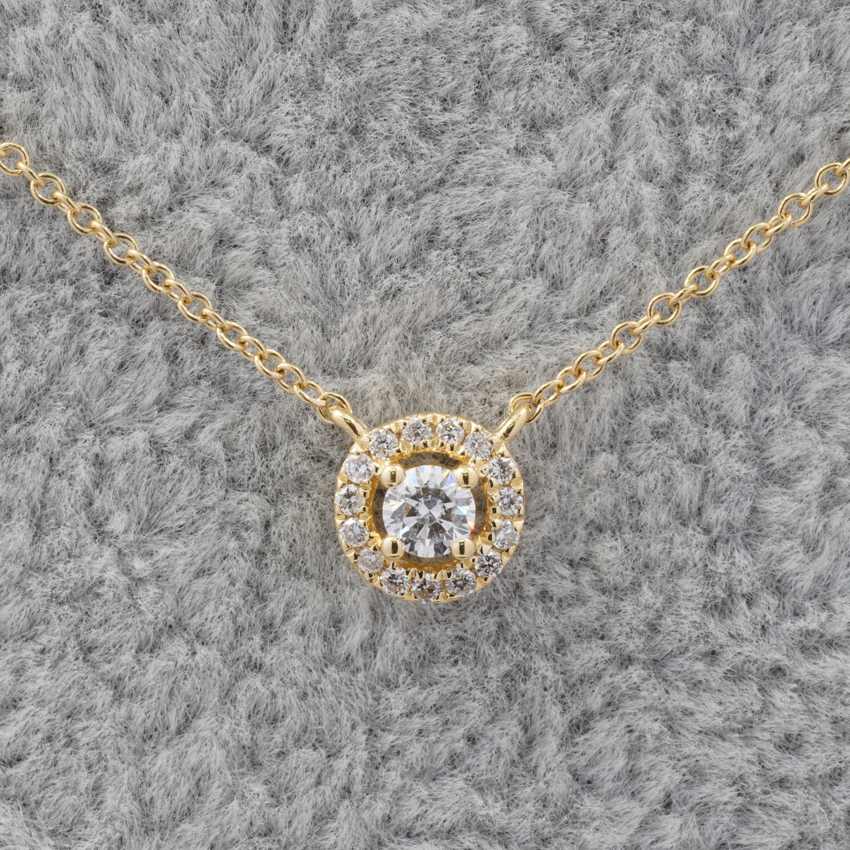 0.1CT Halo Diamond Necklace