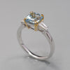 1.5CT Asscher Aquamarine Tapered Baguette Diamond Ring