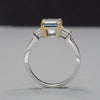 1.5CT Asscher Aquamarine Tapered Baguette Diamond Ring