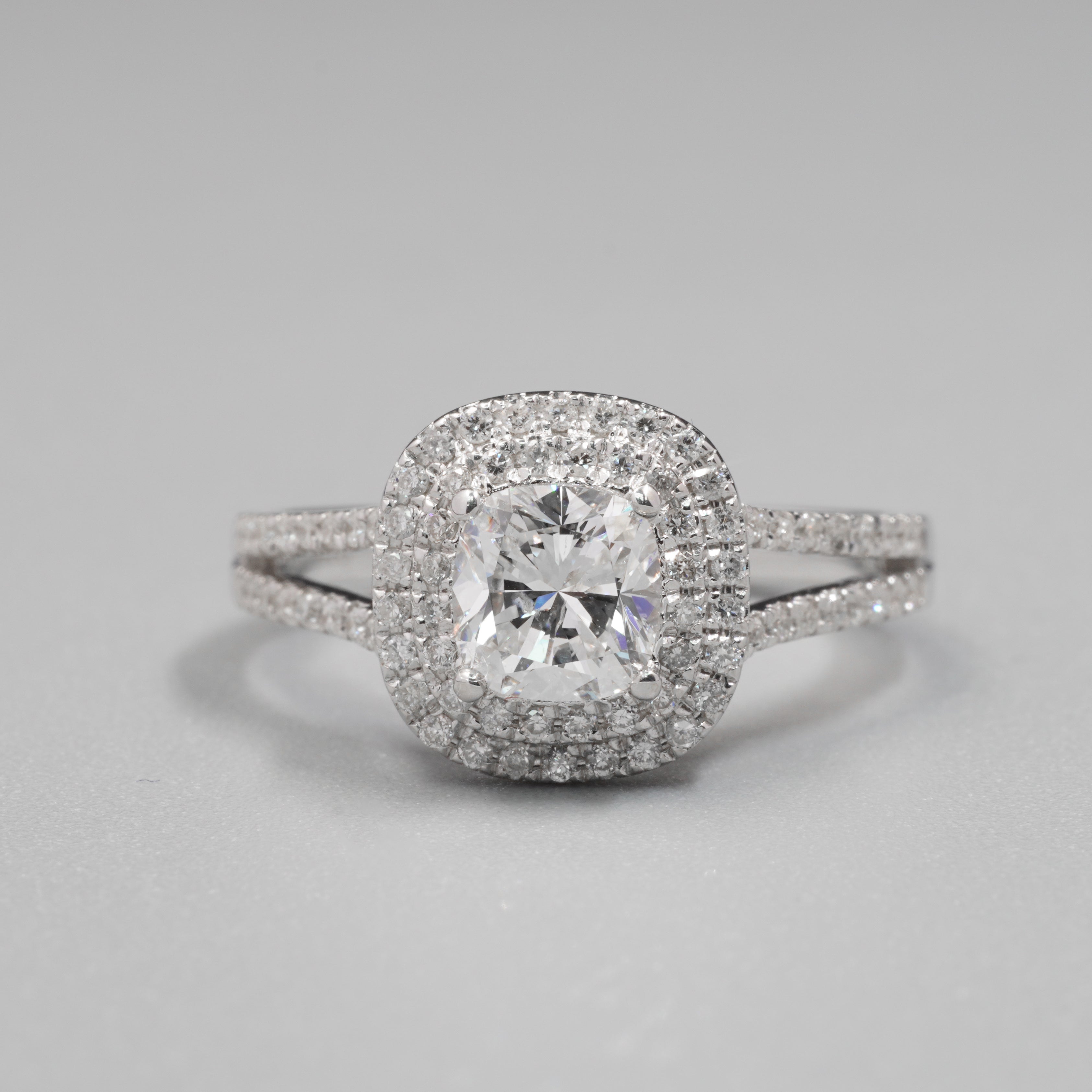 0.7ct Double Halo Diamond Ring