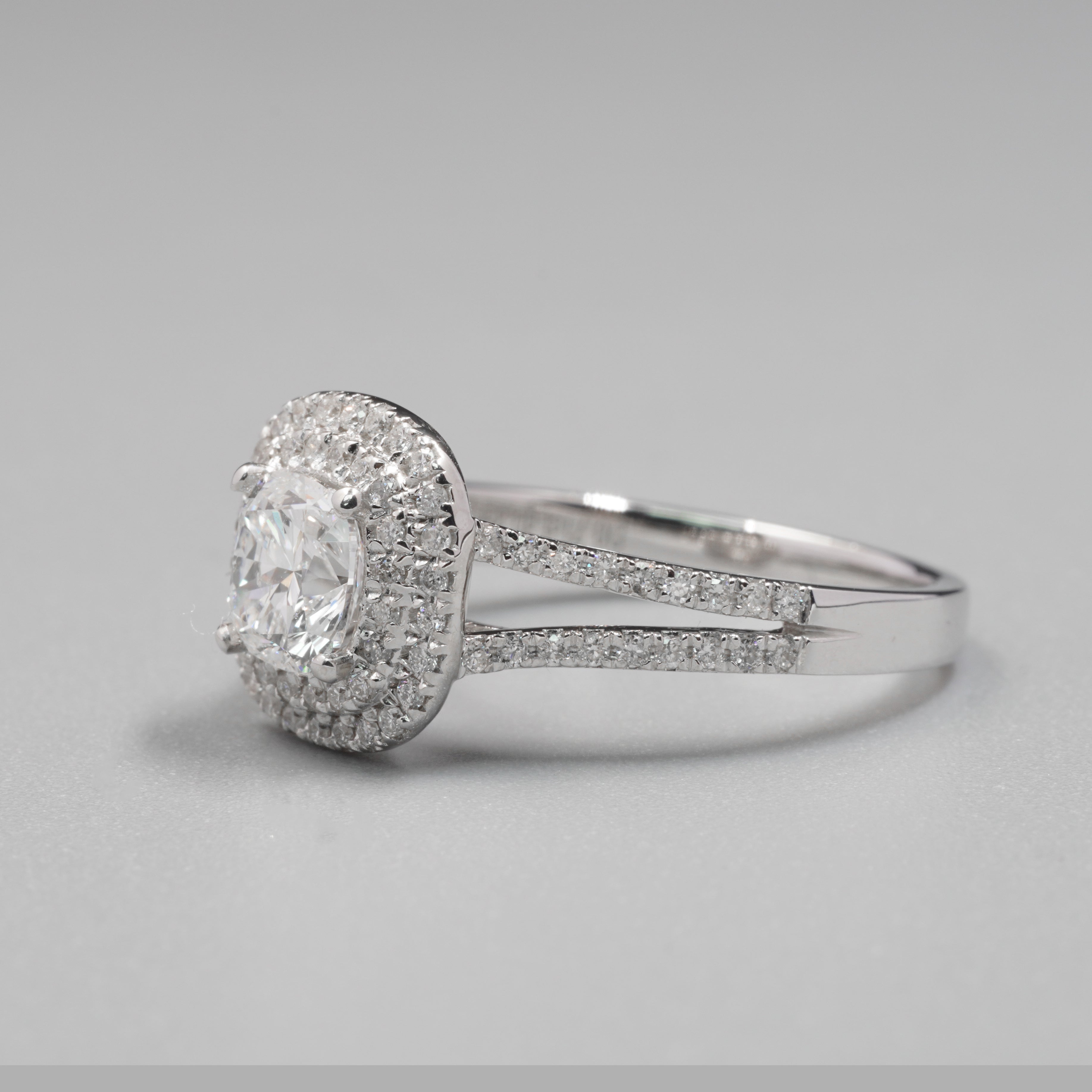 0.7ct Double Halo Diamond Ring