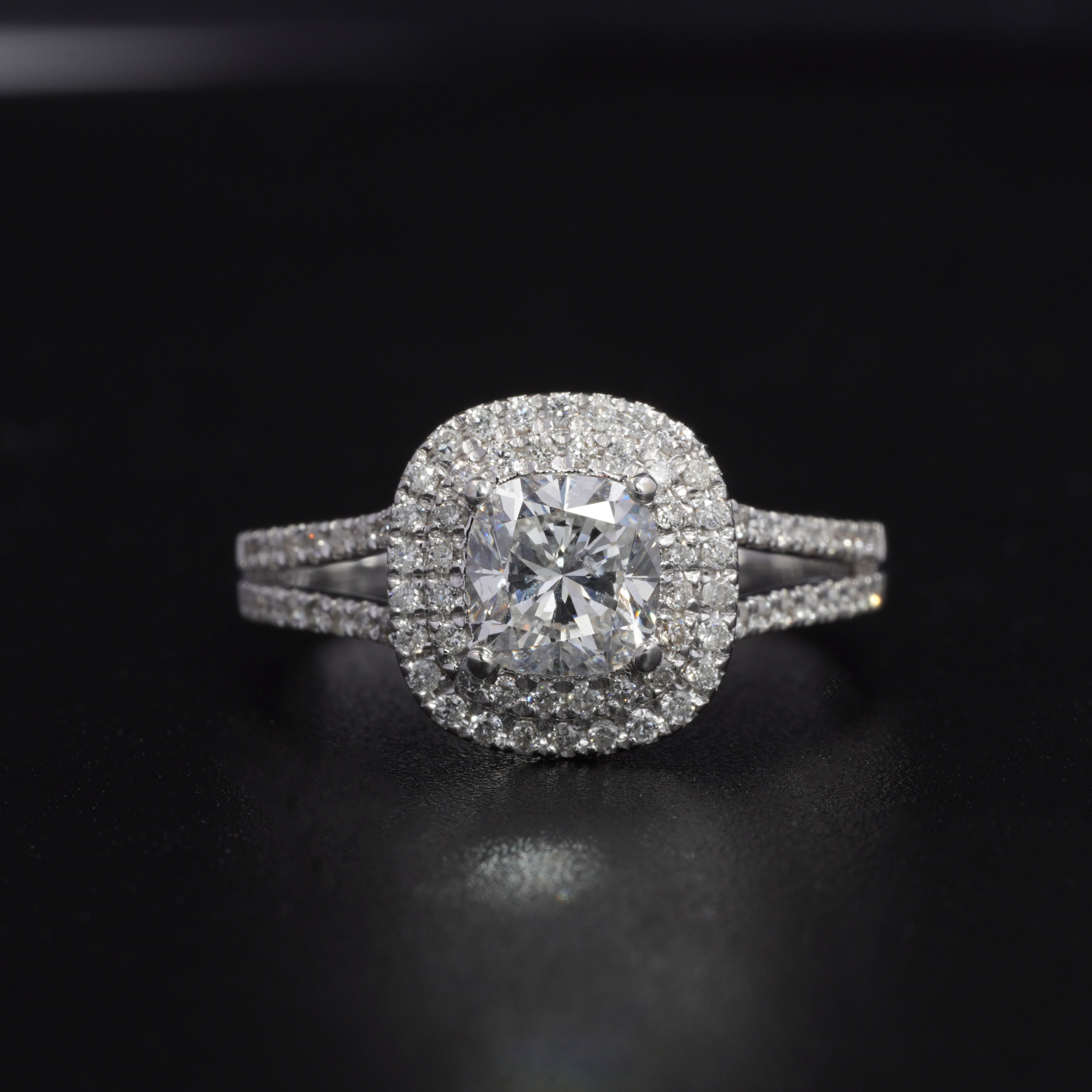 0.7ct Double Halo Diamond Ring