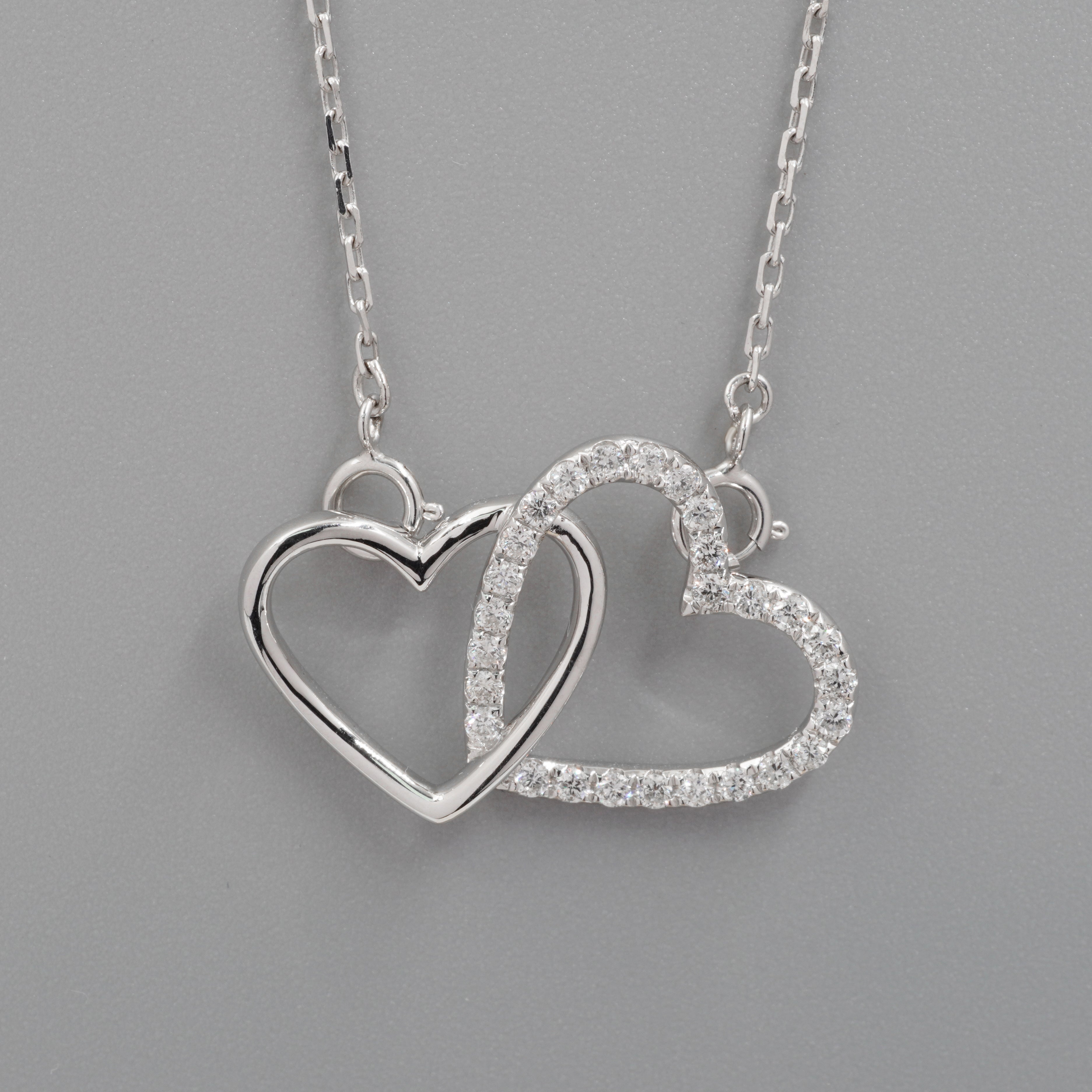 Double Heart Diamond Necklace