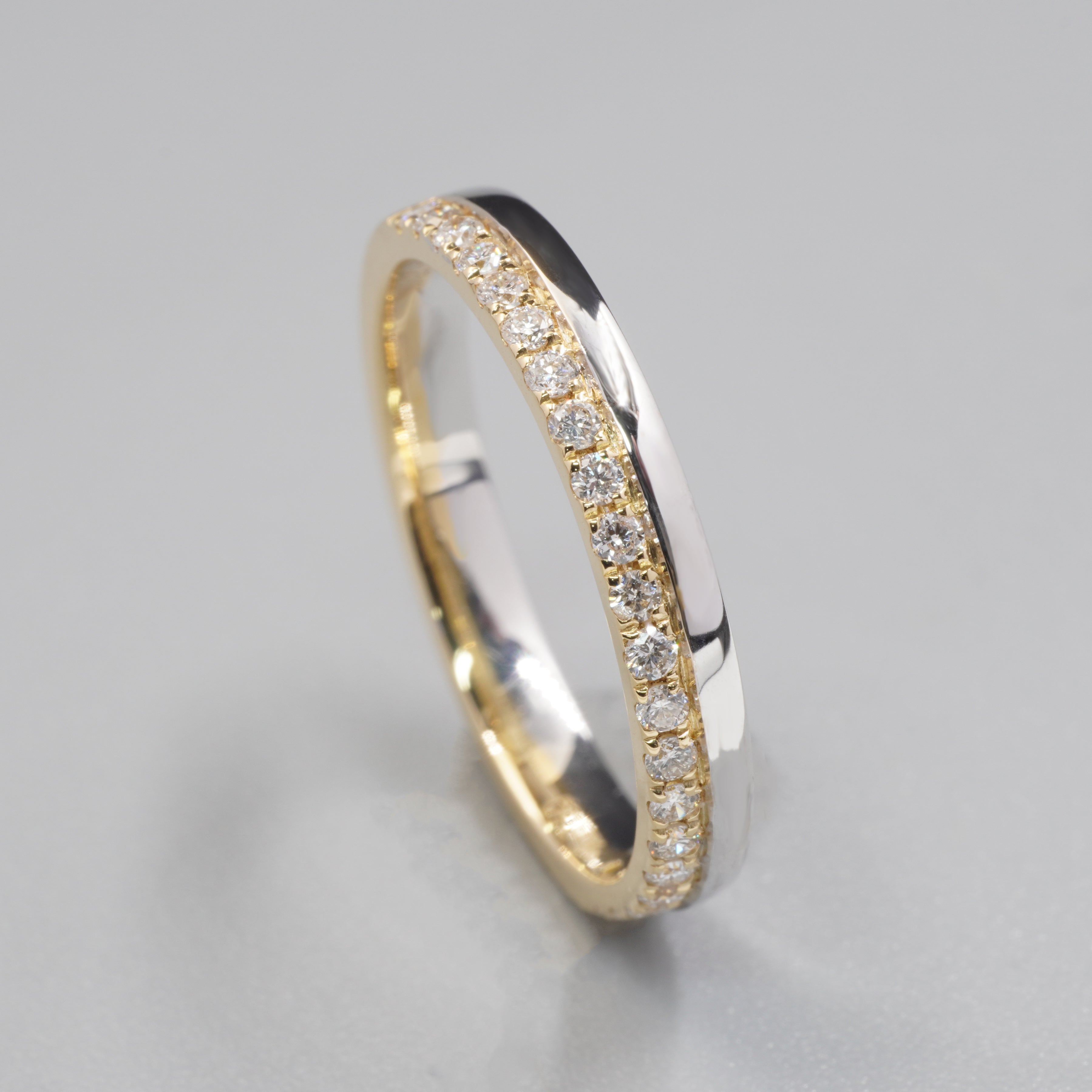 3MM Two Tone Eternity Diamond Ring