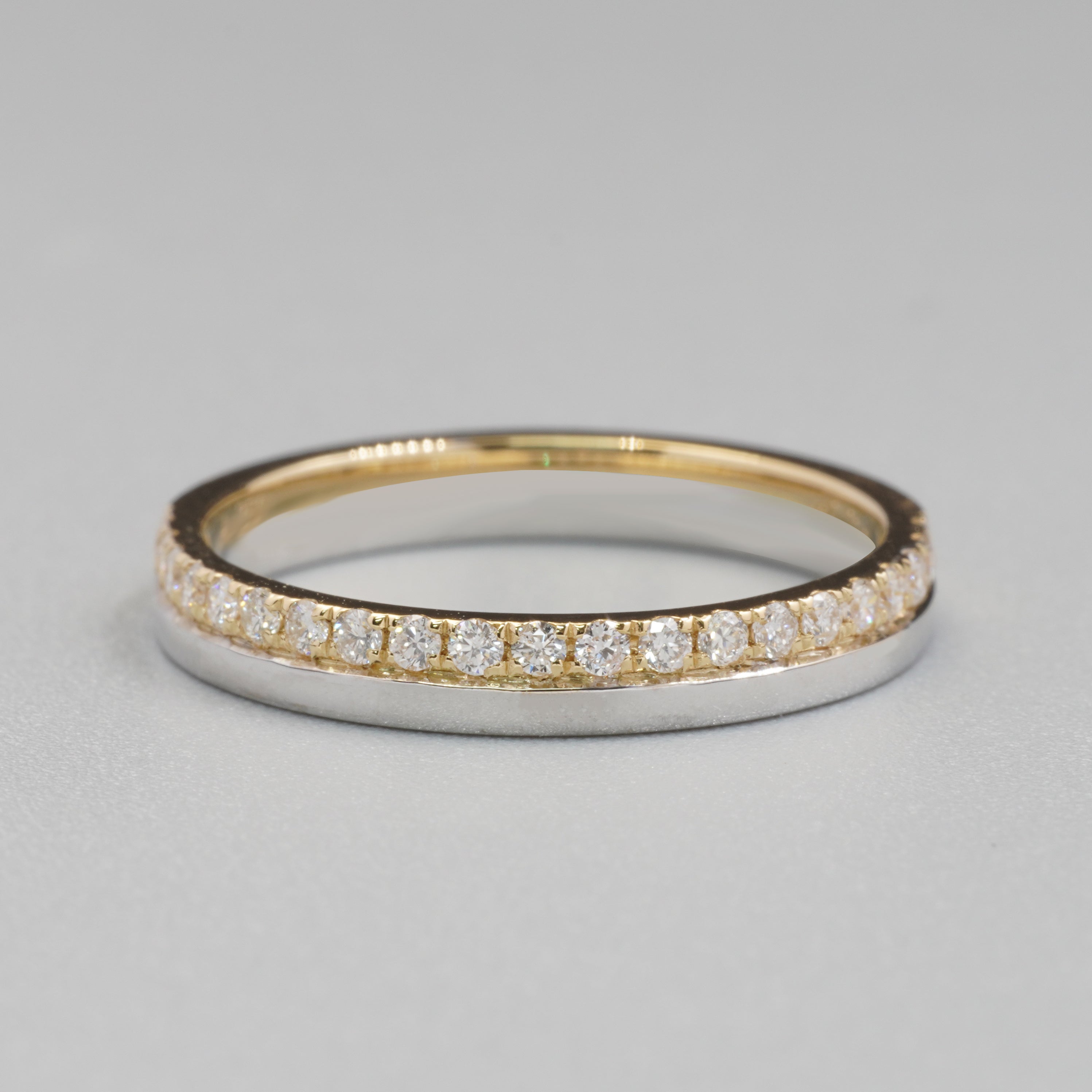 3MM Two Tone Eternity Diamond Ring