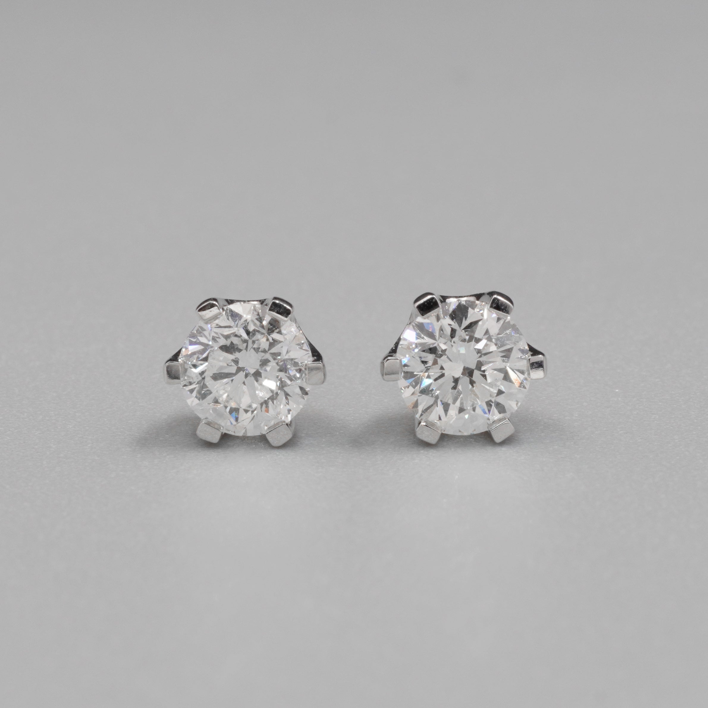 0.5CT Each Four Prongs Diamond Earrings Stud